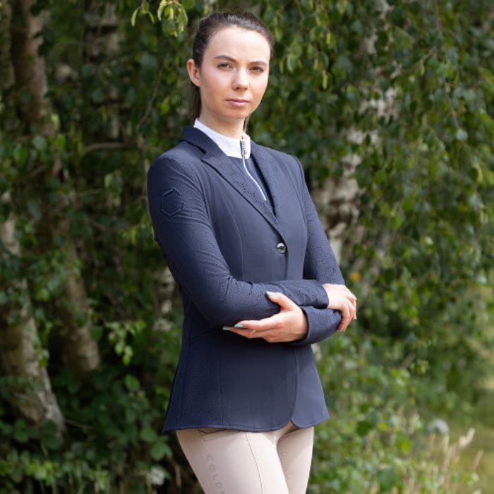 A model showing off the Coldstream Oxnam Show Jacket