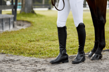 A rider wearing Ariat Riding Boots