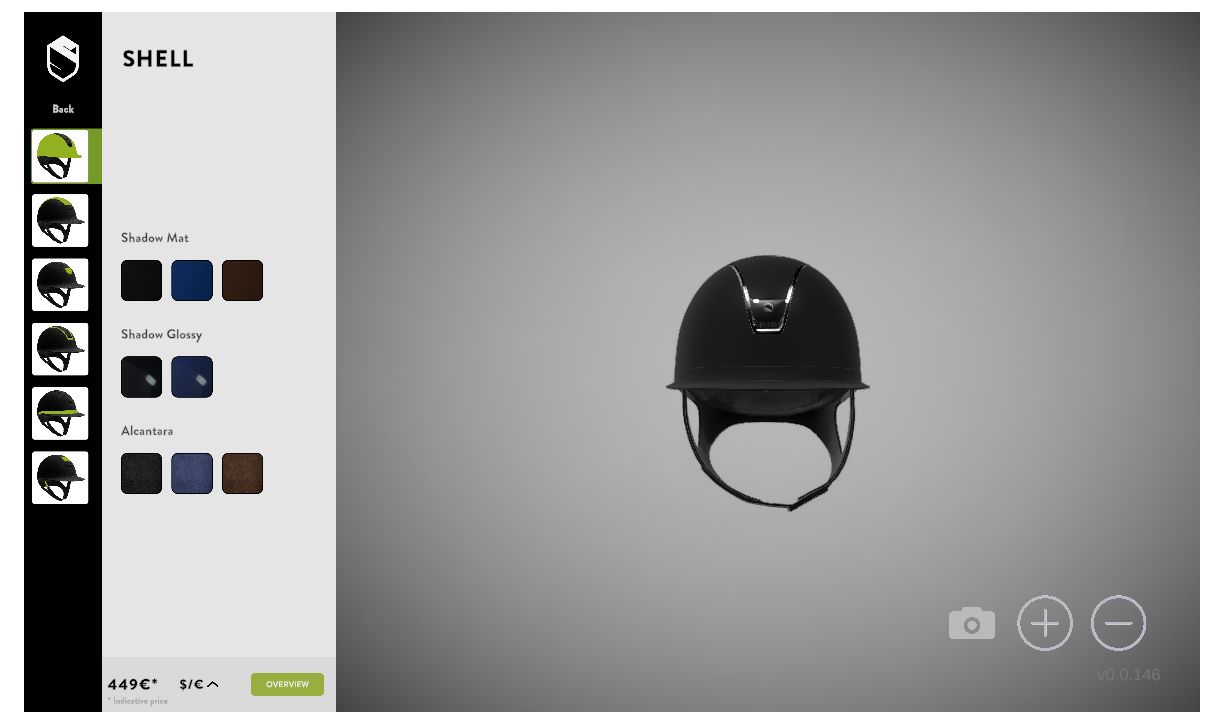 Choose your shell on the Samshield Riding Hat configurator