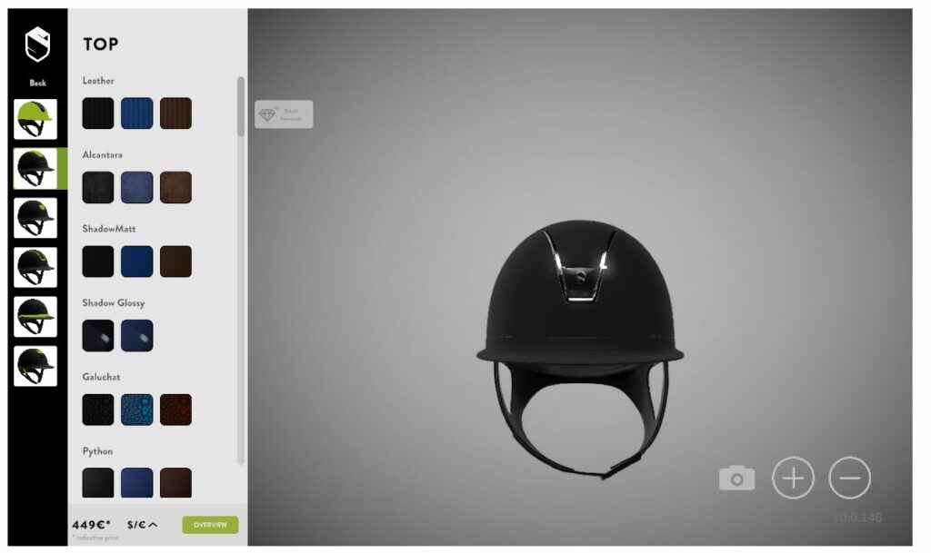 Choose the top of a Samshield Riding Hat