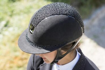 A rider wearing a Samshield Riding Hat