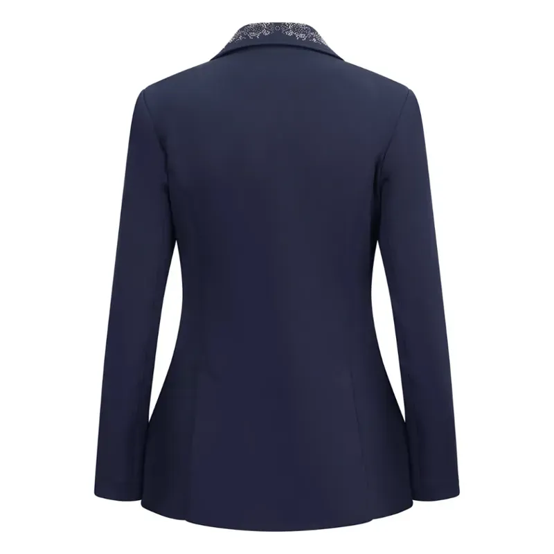 Equetech Crystal Showerproof Competition Jacket in Navy and Rose Gold-2