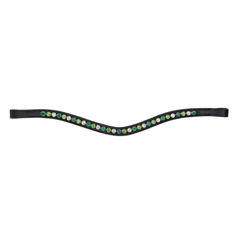 Velociti GARA Green Diamante Browband in Black