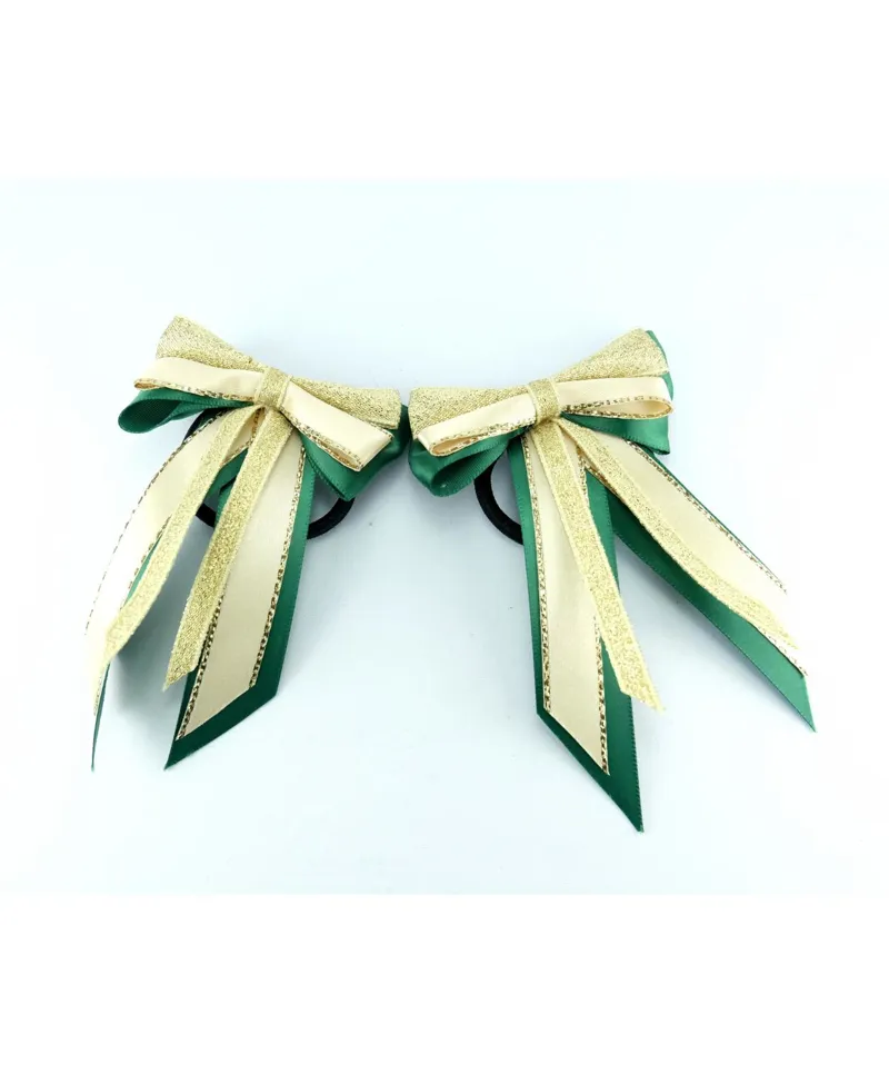 ShowQuest Piggy Bow and Tails in Bottle Green and Gold