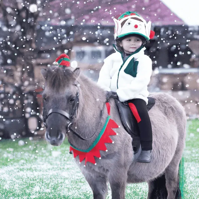 Equetech Festive Horse Christmas Breastplate in Red and Green-1