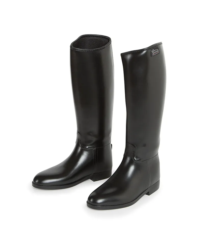 Shires Long Rubber Riding Boots Childs in Black