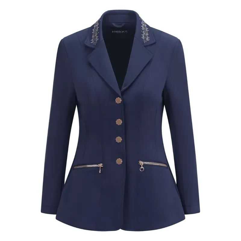 Equetech Crystal Showerproof Competition Jacket in Navy and Rose Gold