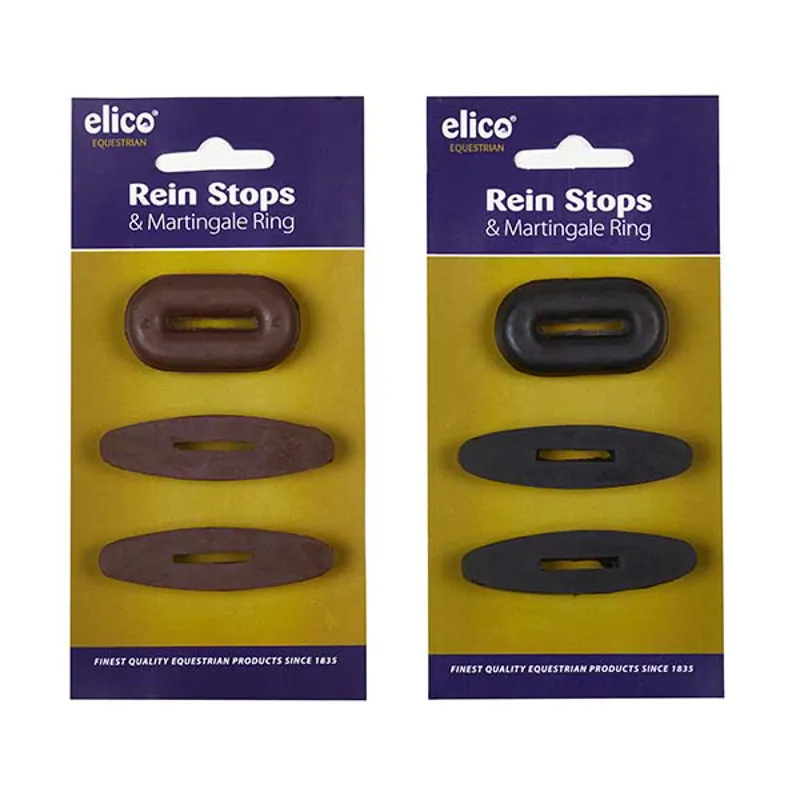 Rubber Rein or Martingale Stops Ring Black or Brown FREE POSTAGE 