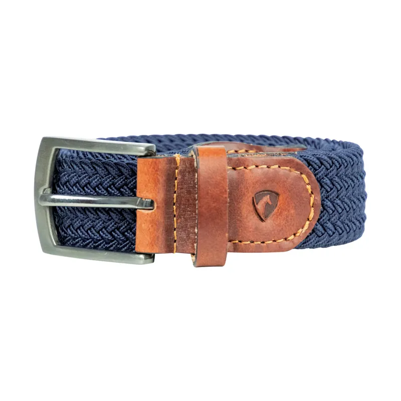 Hy Equestrian Woven Elastic Belt in Navy and Tan
