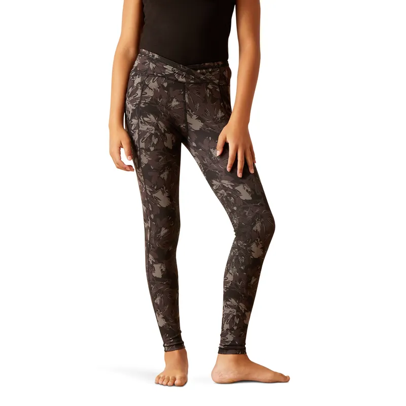 Ariat Youth EOS Etch Tights in Exploded Black Floral
