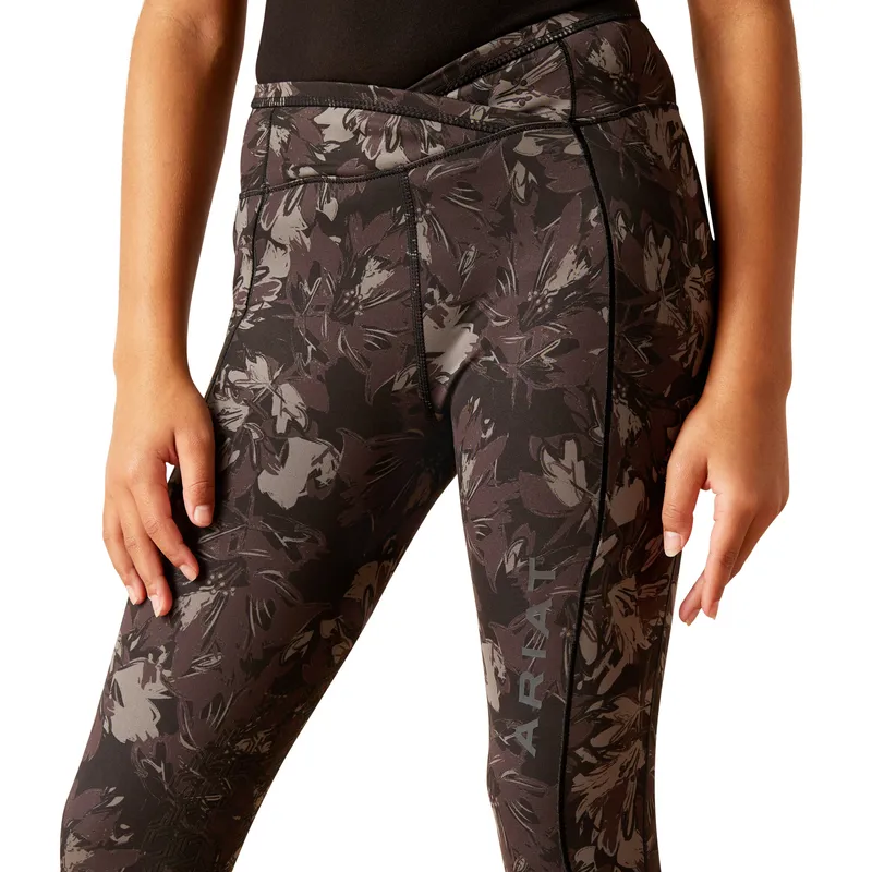 Ariat Youth EOS Etch Tights in Exploded Black Floral-3