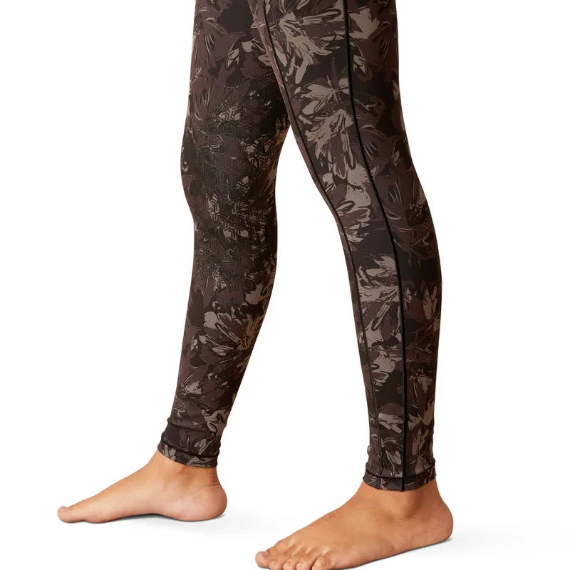 Ariat Youth EOS Etch Tights in Exploded Black Floral-4