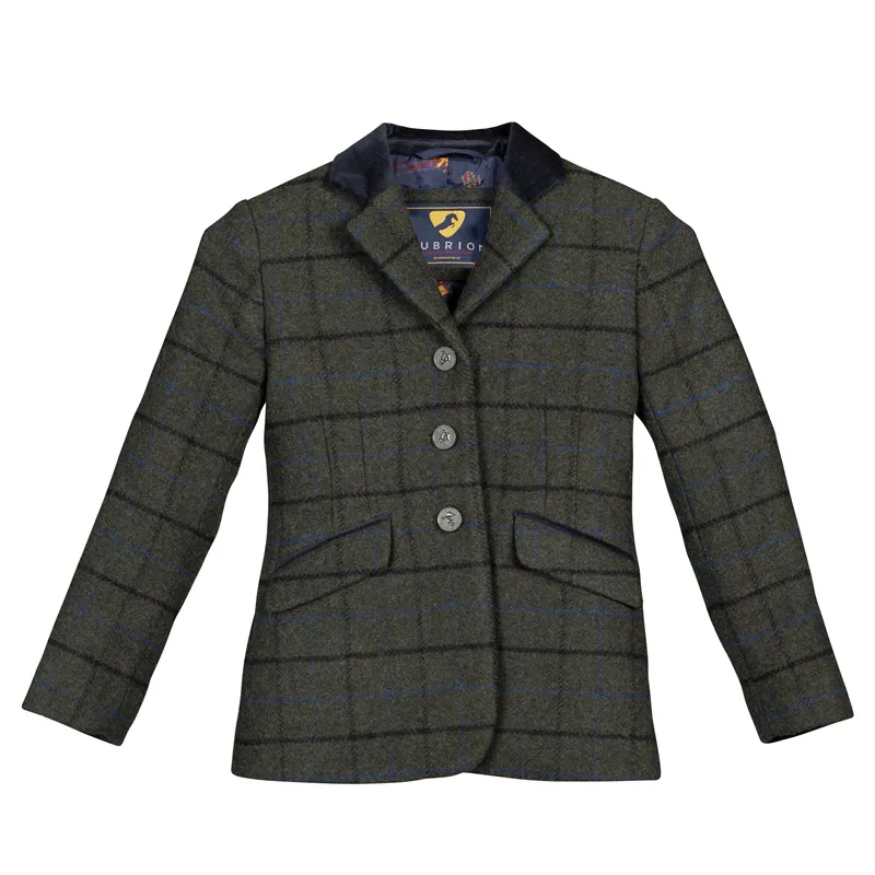 Aubrion Saratoga Jacket Childs in Dark Green Check