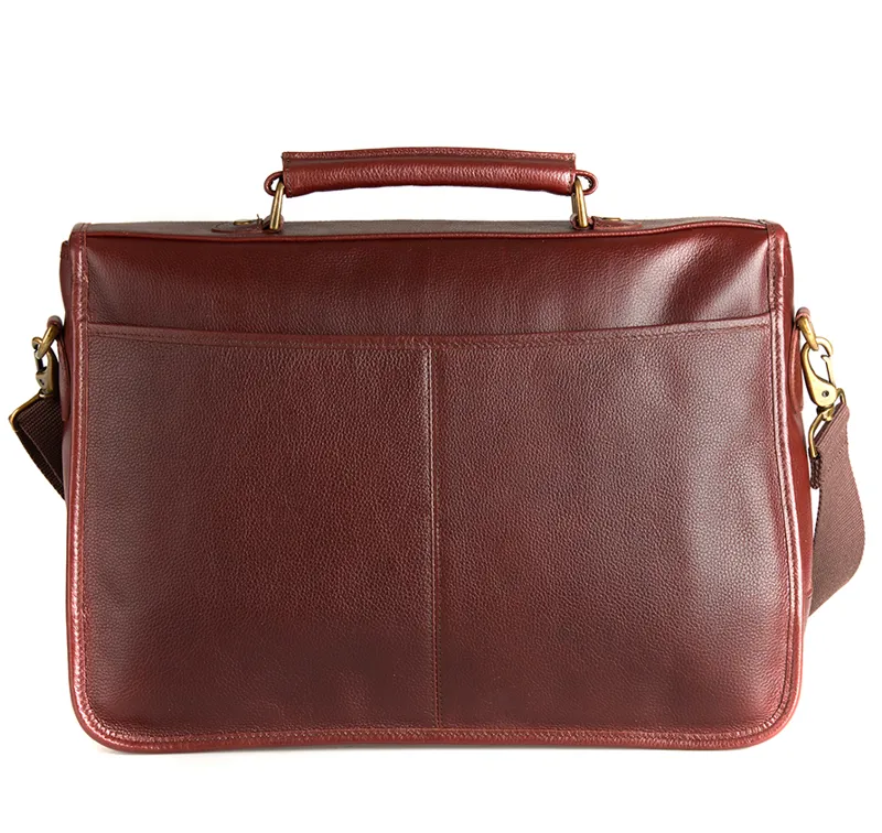 Barbour Leather Briefcase Mens Brown-2