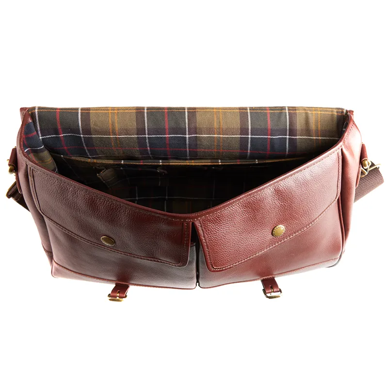Barbour Leather Briefcase Mens Brown-3