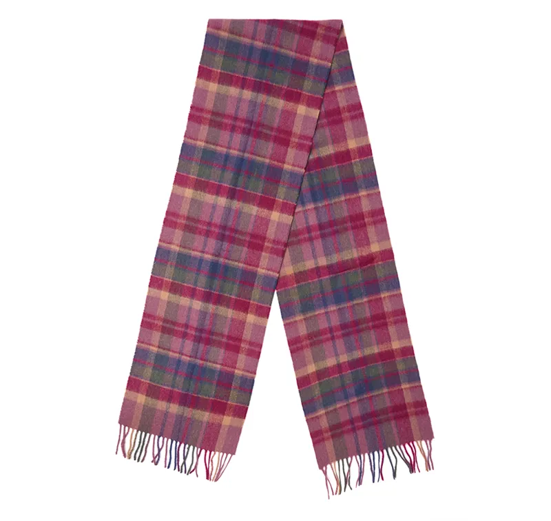 Barbour Vintage Winter Plaid Scarf Ladies Huckleberry-1