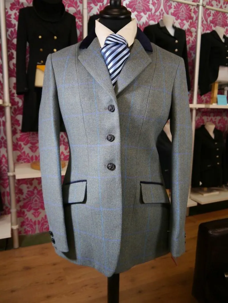 Mears Mobberley Tweed Jacket Ladies Blue and Turquoise-3