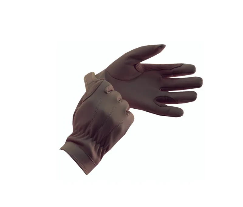 Equetech Leather Show Riding Gloves Kids in Brown