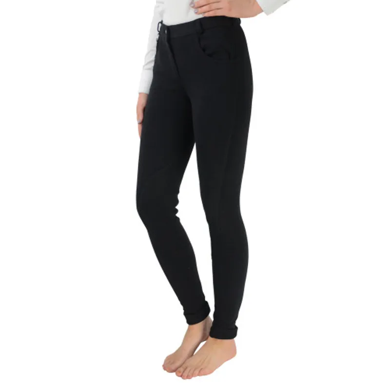 Autumnn Destiny Ladies Equestrian Jodhpurs - Black Horse Riding Breeches With Two Phone Pockets