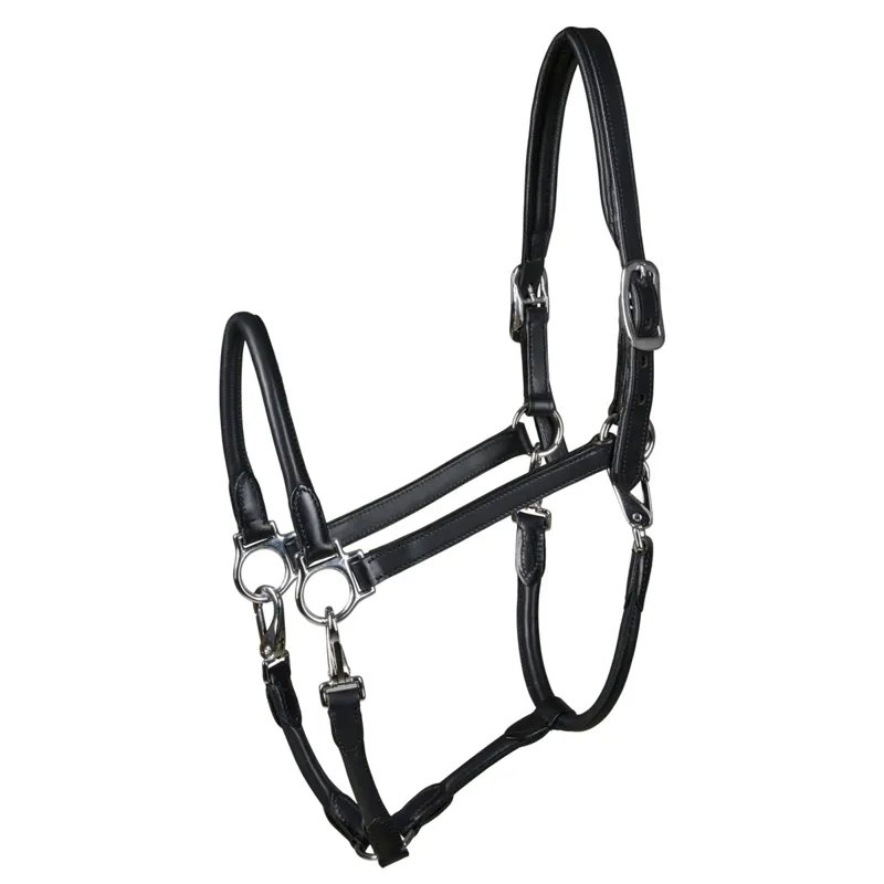 Catago Tack Up Leather Headcollar in Black