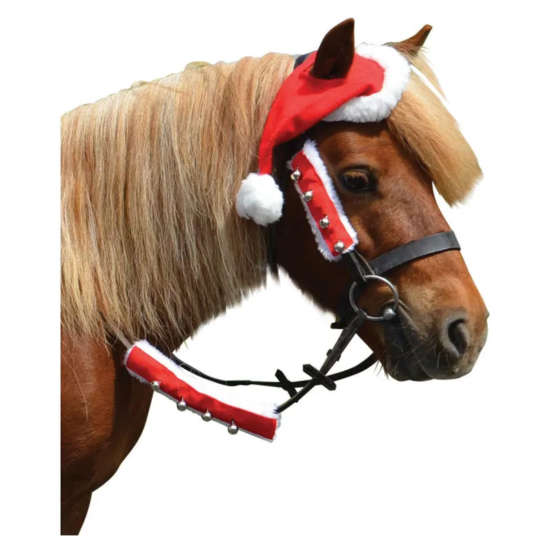 Hy Equestrian Christmas Santa Rein Sleeves in Red and White