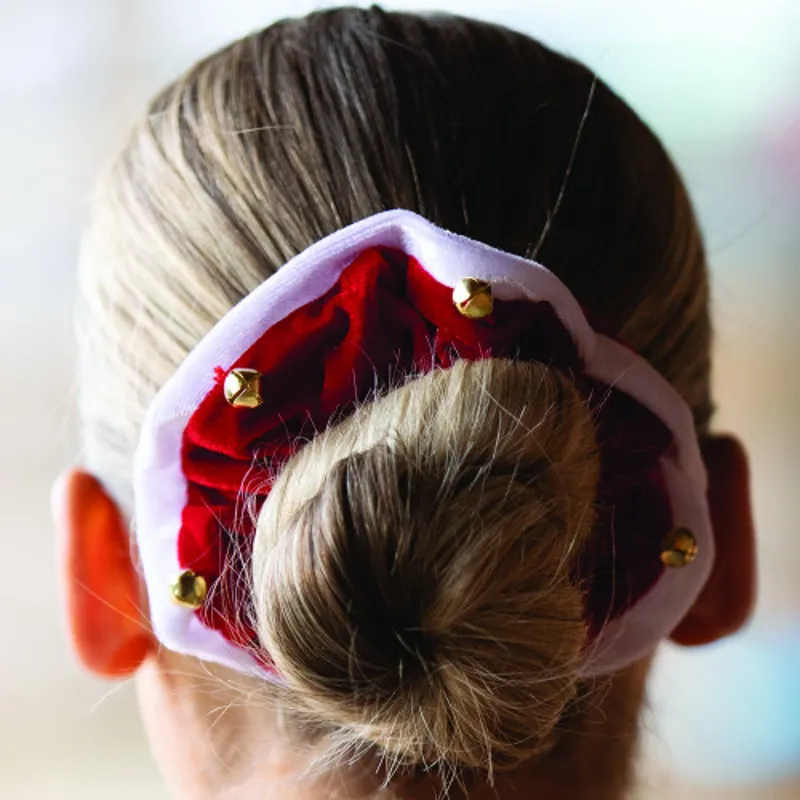 Equetech Christmas Bells Scrunchie in Red-1