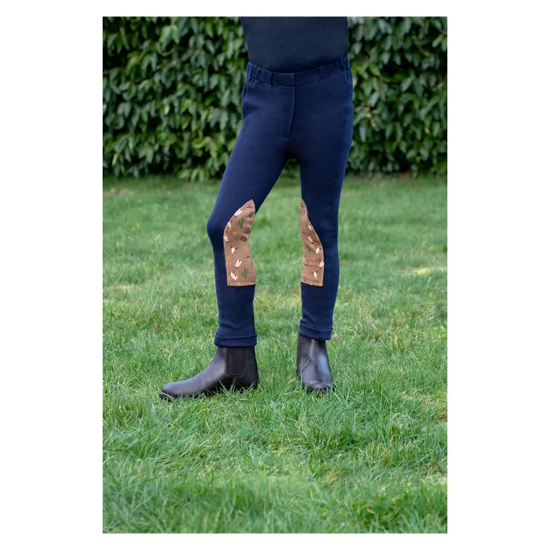 Hy Equestrian Cowboy Jodhpurs in Navy/Beige - WEB EXCLUSIVE