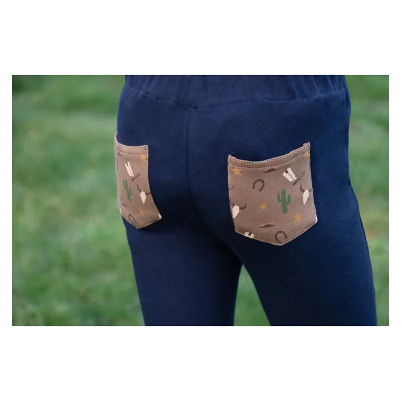 Hy Equestrian Cowboy Jodhpurs in Navy/Beige - WEB EXCLUSIVE-3