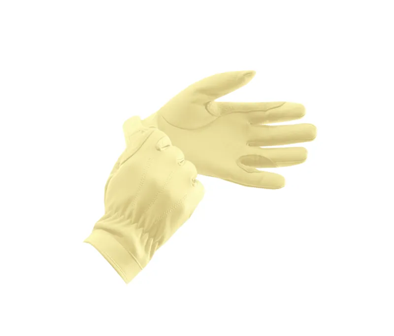 Equetech Leather Show Riding Gloves Kids in Corn