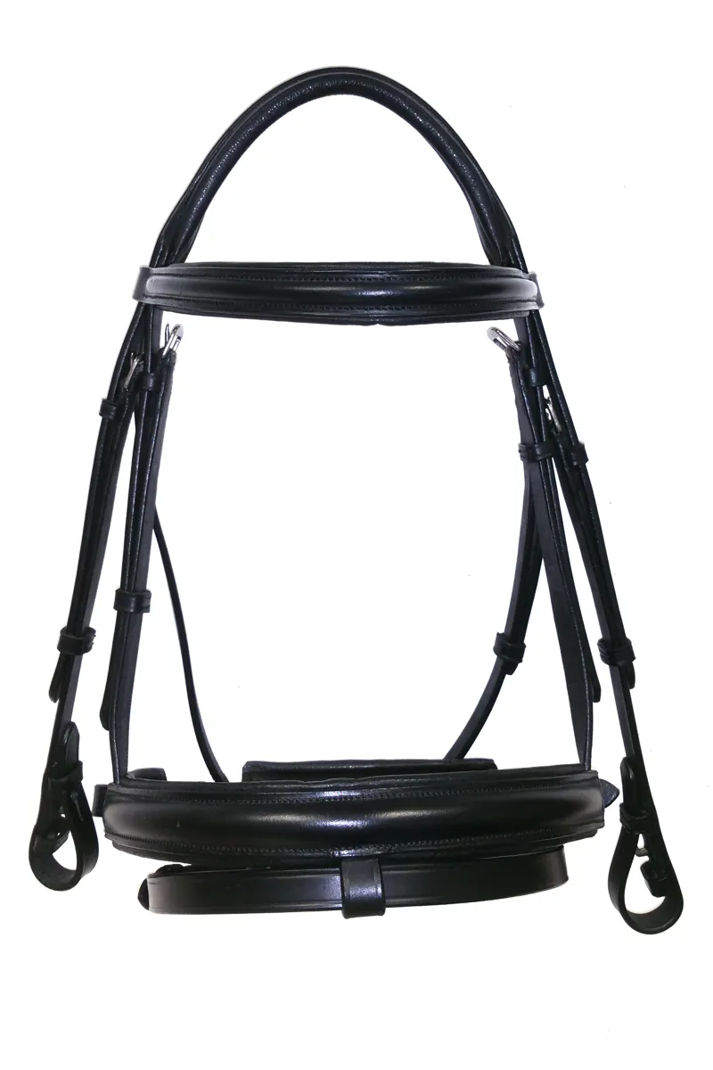 Ascot by Dever Comfort Dressage Bridle in Black 