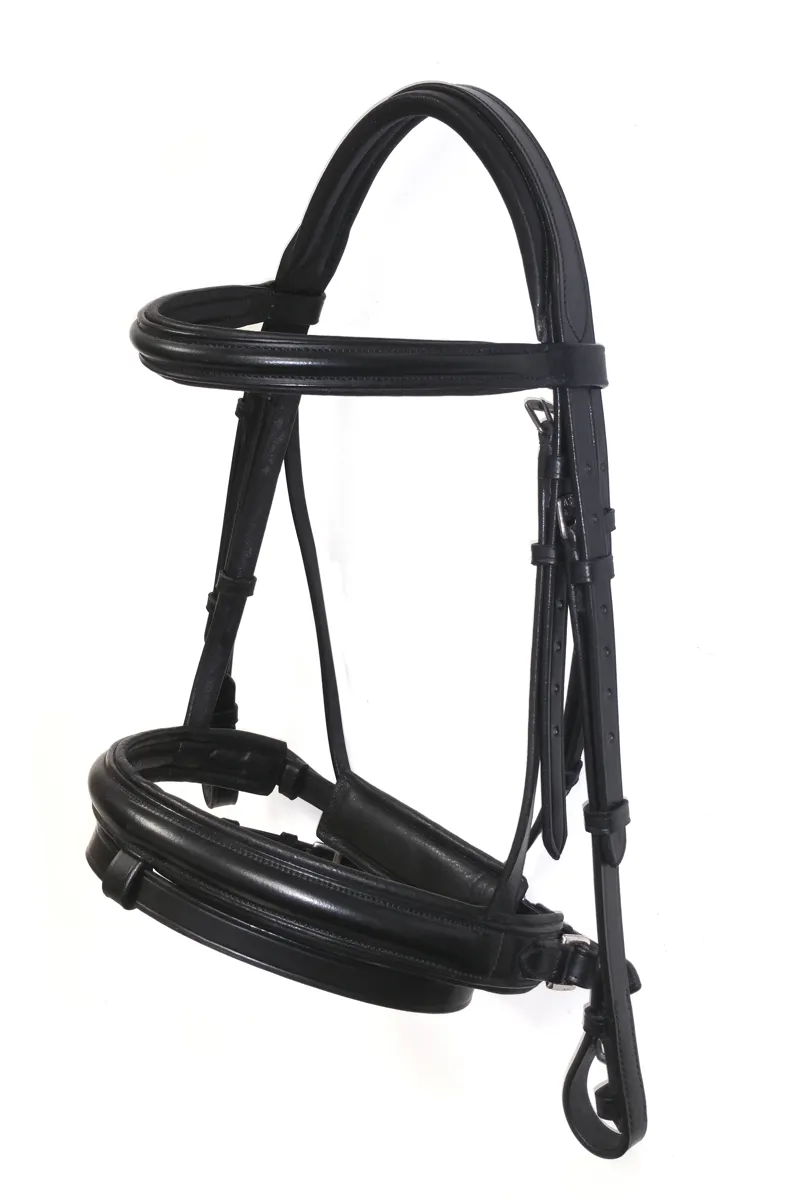 Ascot by Dever Comfort Dressage Bridle in Black -1