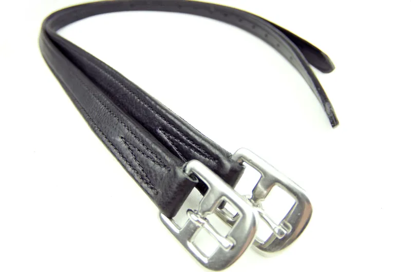 Dever Junior Wrapped Stirrup Leathers in Black