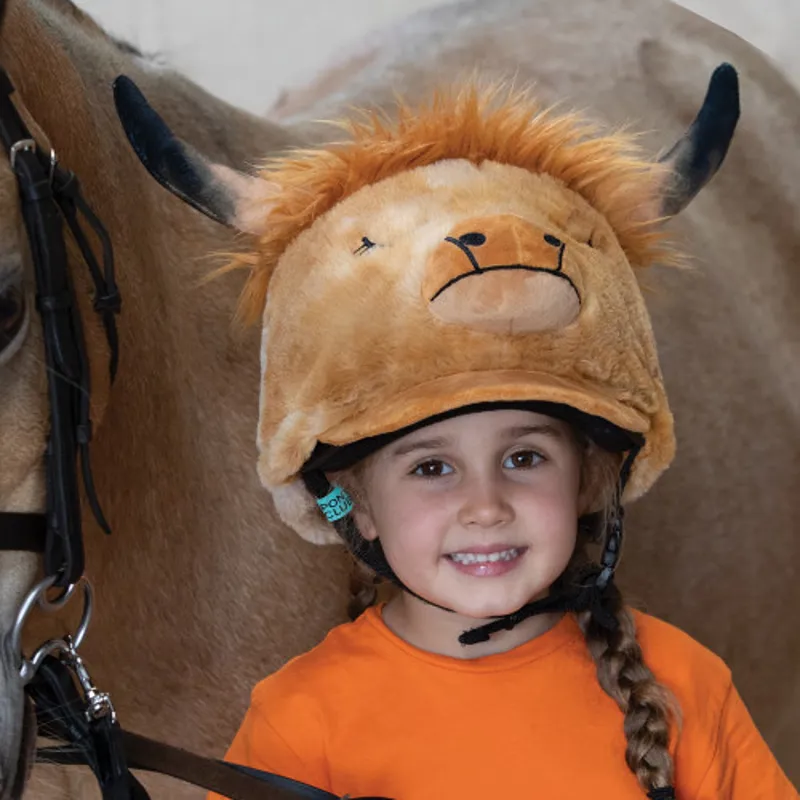 Equetech Heather Highland Cow Hat Silk-2