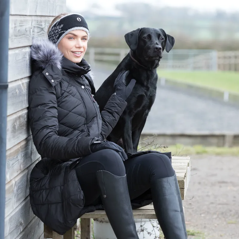 Equetech Inferno Long Heated Coat Ladies in Black-8