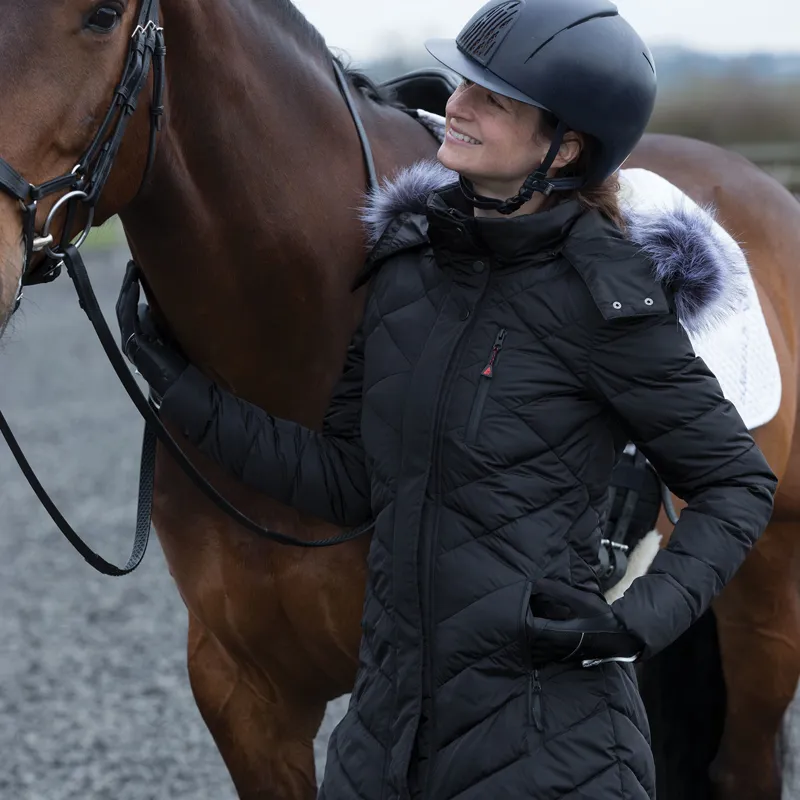 Equetech Inferno Long Heated Coat Ladies in Black-7