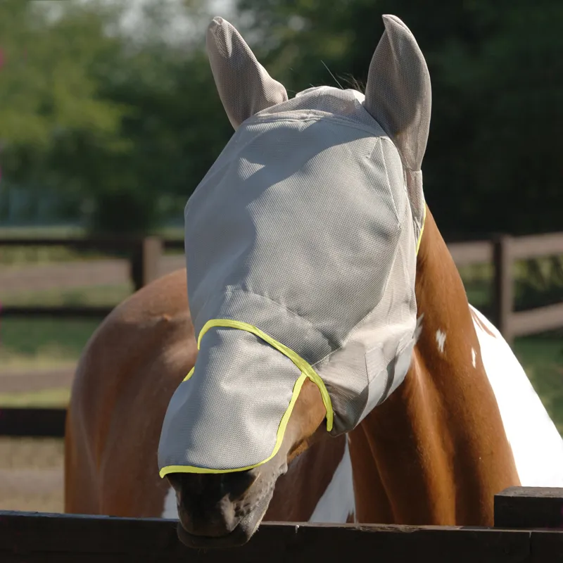 Equilibrium Max Fly Mask for Horses in Grey and Yellow