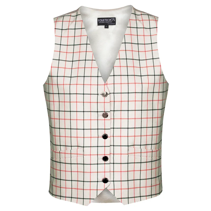 Equetech Tattersall Waistcoat in Red/Black Check Ladies