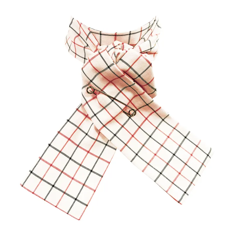 Equetech Tattersall Checked Stock in Cream/Red/Black