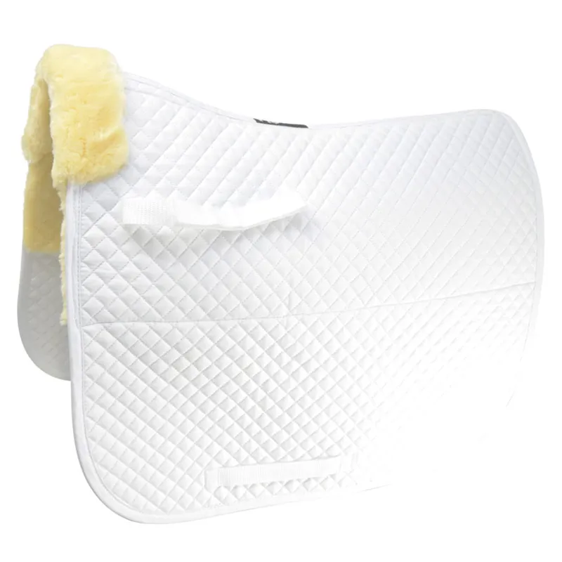Hy Equestrian Fab Fleece Lined Saddle Pad in White - WEB EXCLUSIVE