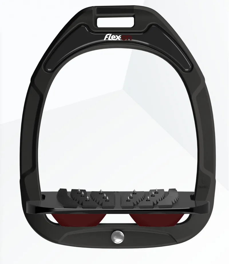 Flex-On Green Composite 2 Stirrups Inclined in Black/Black/Burgundy