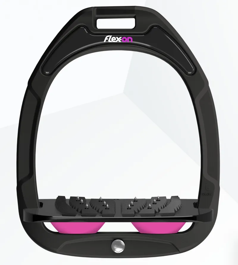 Flex-On Green Composite 2 Stirrups Inclined in Black/Black/Pink