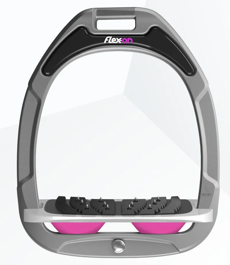 Flex-On Green Composite 2 Stirrups Inclined in Grey/Grey/Pink