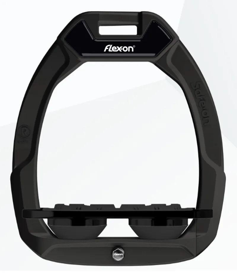 Flex-On Safe-On Stirrups Flat No Grip in Black/Black/Black