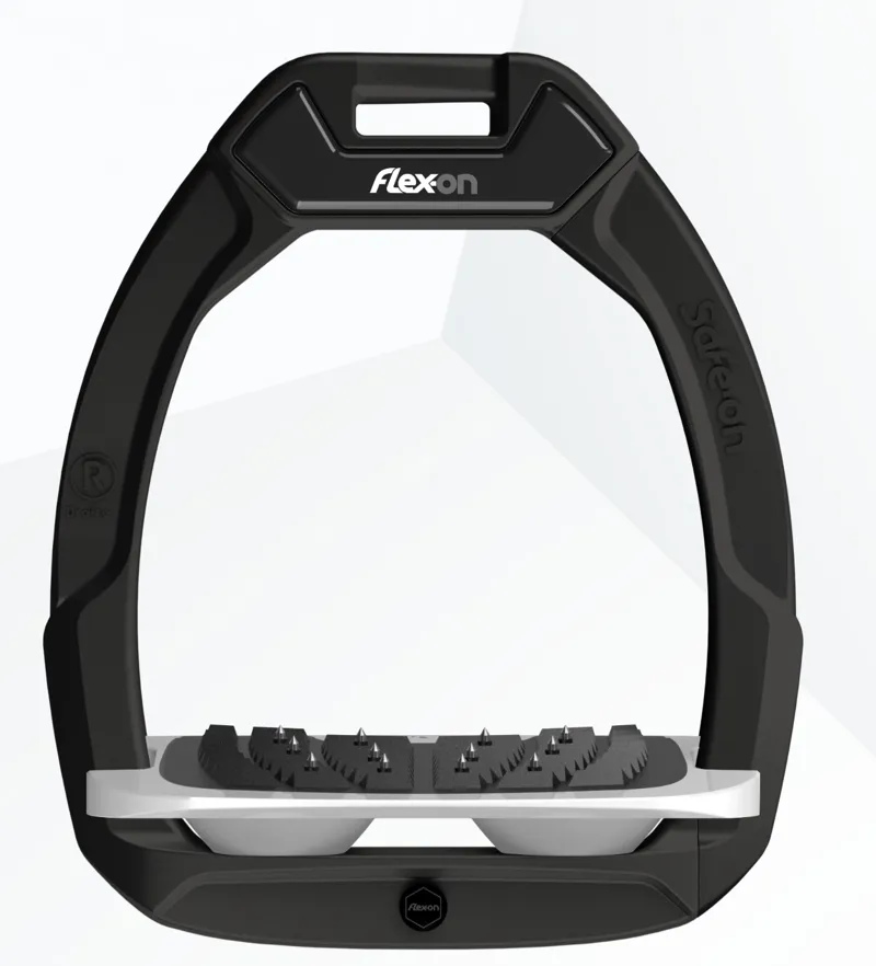 Flex-On Safe-On Stirrups Inclined in Black/Grey/Grey