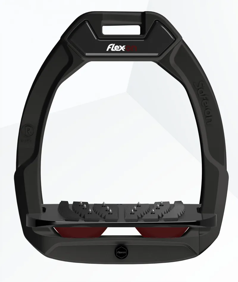 Flex-On Safe-On Stirrups Inclined in Black/Black/Burgundy