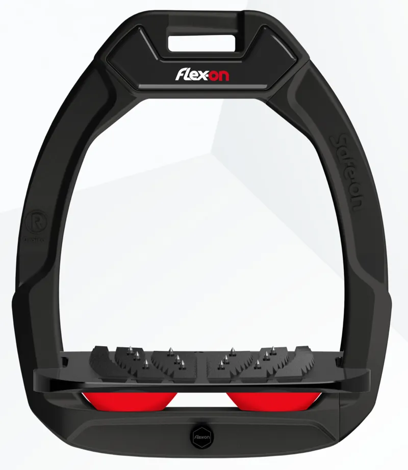 Flex-On Safe-On Stirrups Inclined in Black/Black/Red