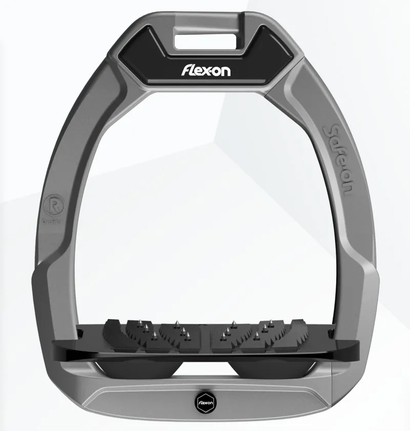 Flex-On Safe-On Stirrups Inclined in Grey/Black/Black