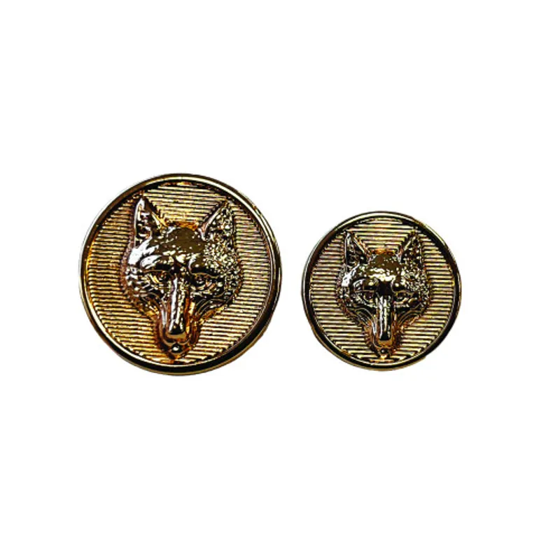 Equetech Metal Foxhead Button Set in Gold