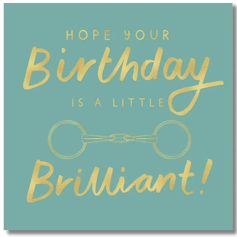 Gubblecote Happy Birthday Card Bit Brilliant in Green and Gold