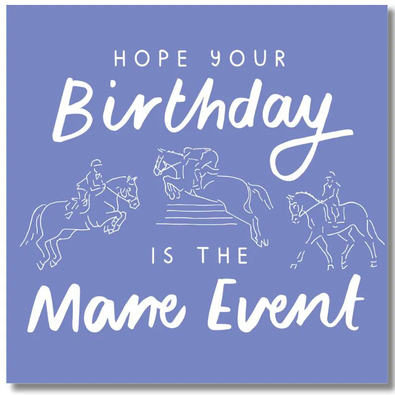 Gubblecote Happy Birthday Card Mane Event in Lilac